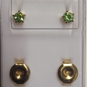 Sterile 3mm crystal august earrings